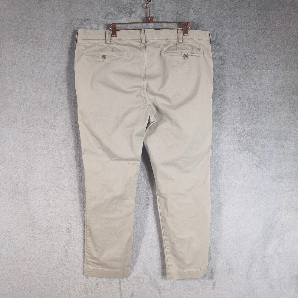 Polo Ralph Lauren Mens 40x30 Stretch Slim Fit Chino Khaki Pants Tan Preppy